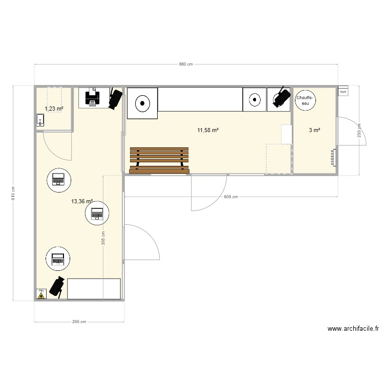 BUANDERIE VAL DE LA HAYE. Plan de 4 pièces et 29 m2