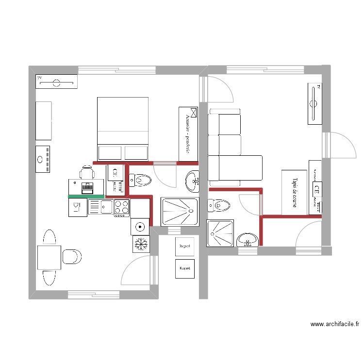 Chambre 7 - Chambre 6 - V5. Plan de 0 pièce et 0 m2