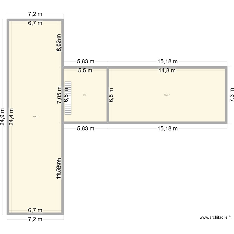 batiment 2. Plan de 3 pièces et 302 m2