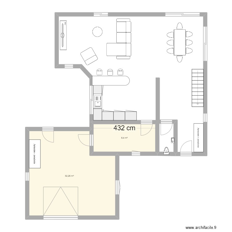 maison 1. Plan de 2 pièces et 41 m2