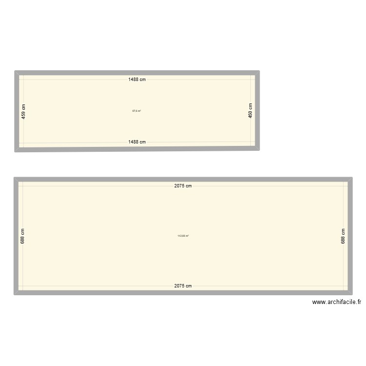 MARYSE ET FRANCOIS. Plan de 2 pièces et 210 m2