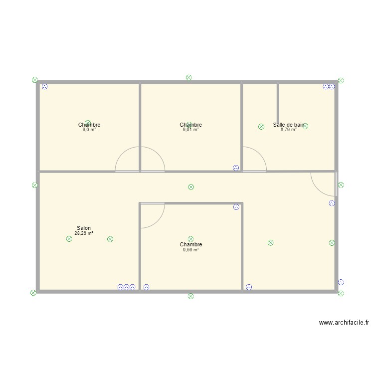 pirae. Plan de 5 pièces et 66 m2