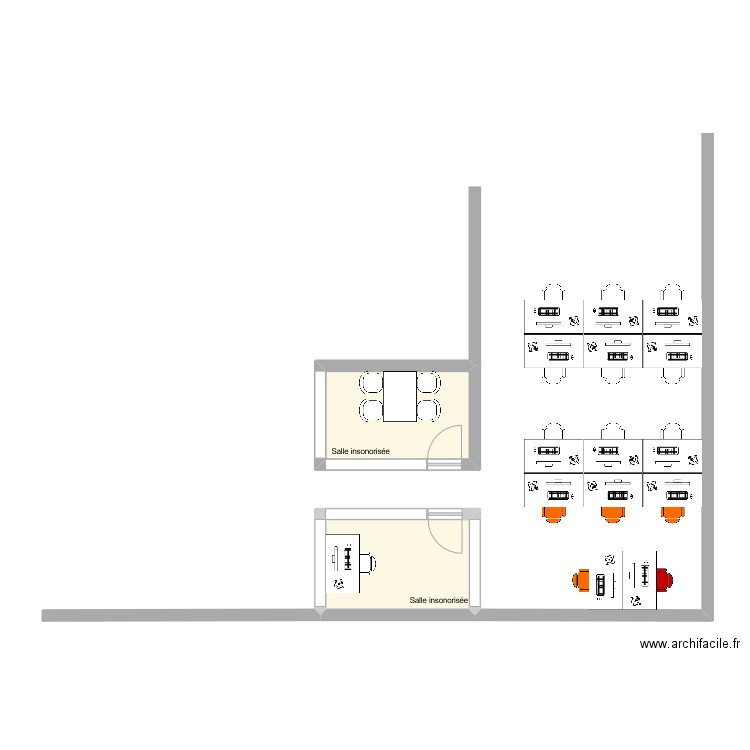 Stage. Plan de 2 pièces et 14 m2