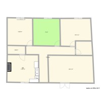 plan de 3 chambres salon avec salle à manger et cuisine 