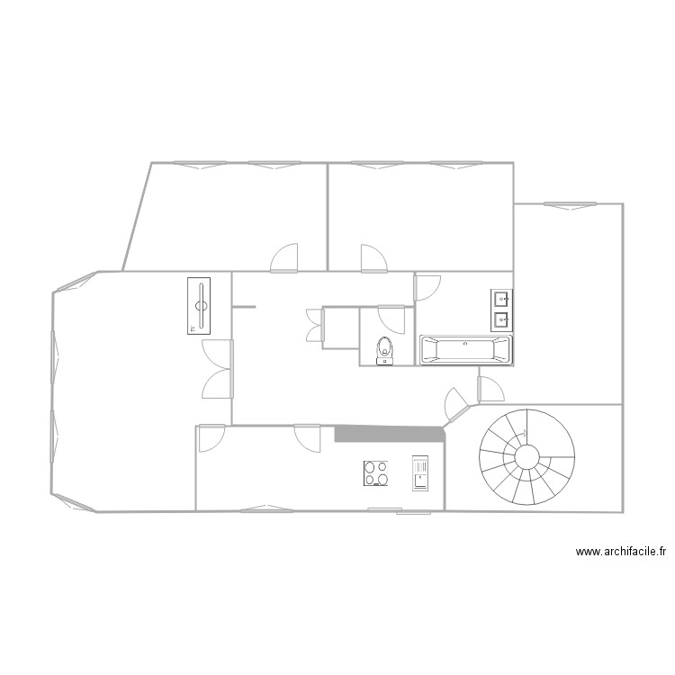 Buisseeret 1et. Plan de 10 pièces et 66 m2