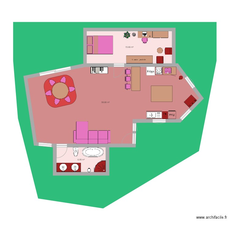 T0.2. Plan de 3 pièces et 81 m2