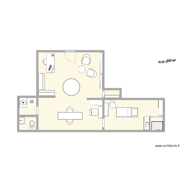 institut. Plan de 6 pièces et 22 m2