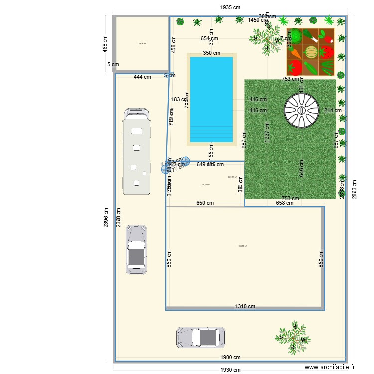 plan longueur. Plan de 5 pièces et 532 m2