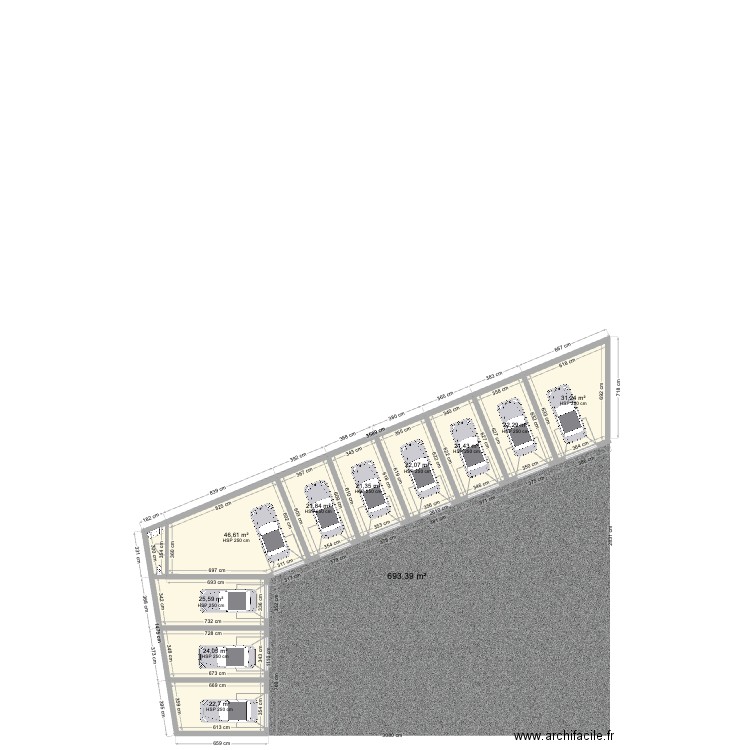 Parking Paul Bert. Plan de 11 pièces et 263 m2