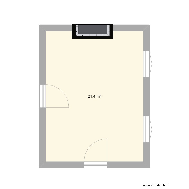 Petit salon. Plan de 1 pièce et 21 m2