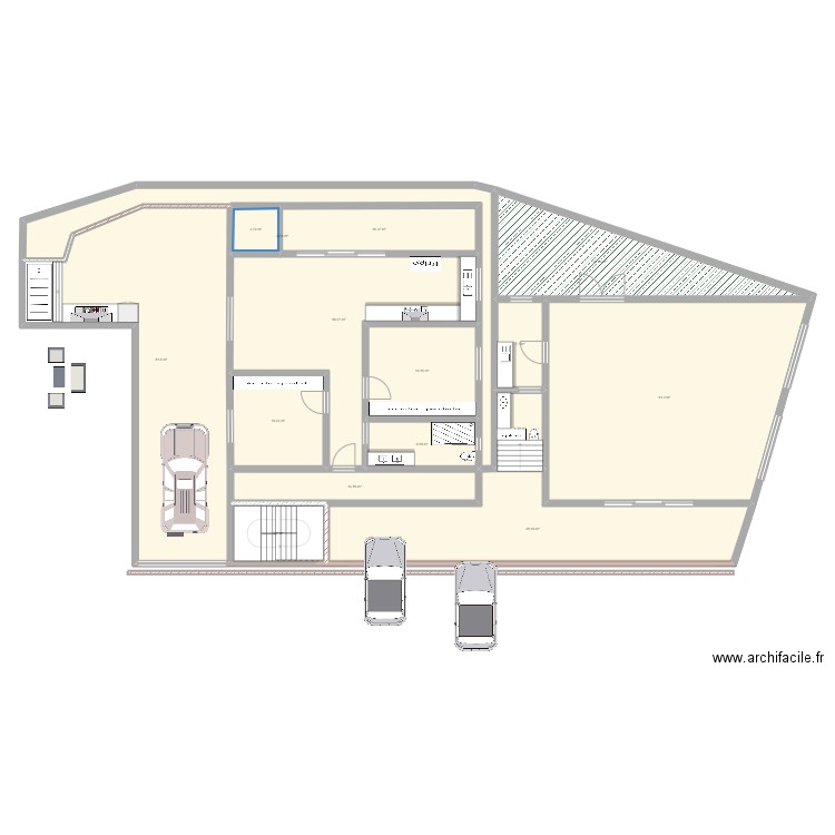 Plan NIV 1 ET 2 final. Plan de 15 pièces et 429 m2