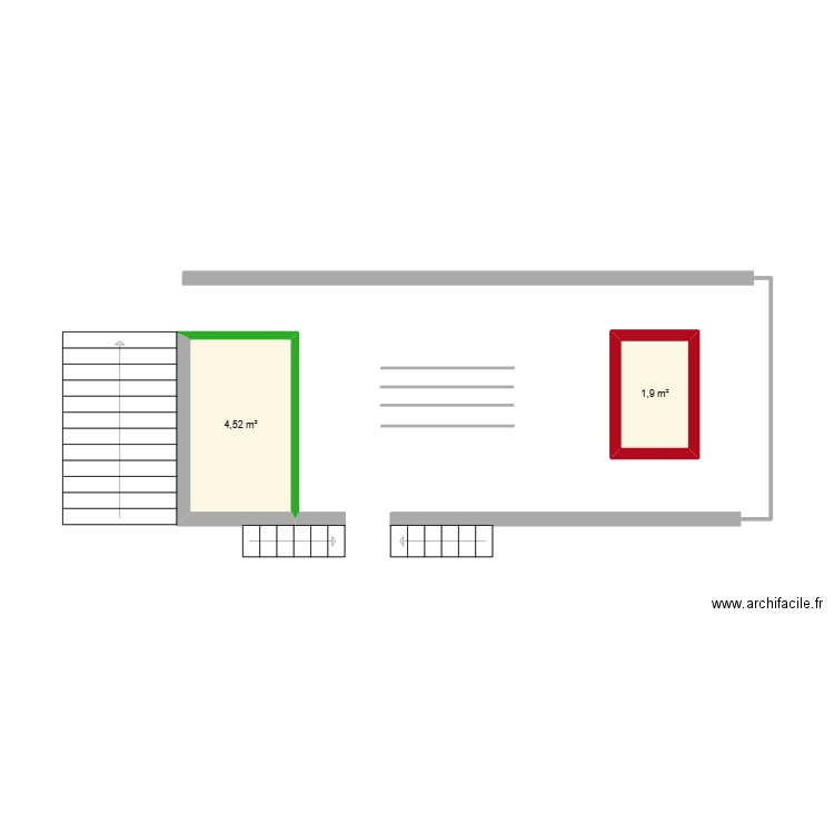 pioch. Plan de 2 pièces et 6 m2