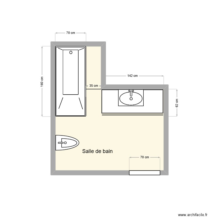 SCRIVA Gérard existant. Plan de 1 pièce et 6 m2