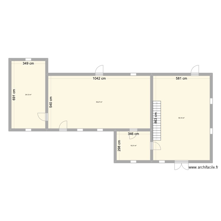 Plan -  Murinieres. Plan de 4 pièces et 141 m2