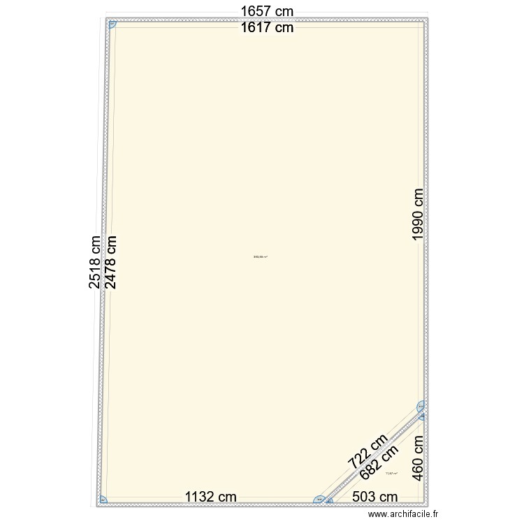 terrain villelongue vierge. Plan de 2 pièces et 405 m2