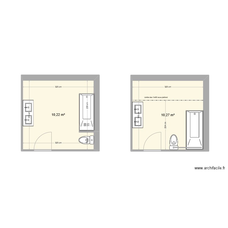 Nanouche. Plan de 2 pièces et 20 m2