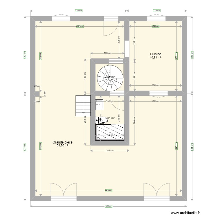 maison agrandissement. Plan de 4 pièces et 70 m2