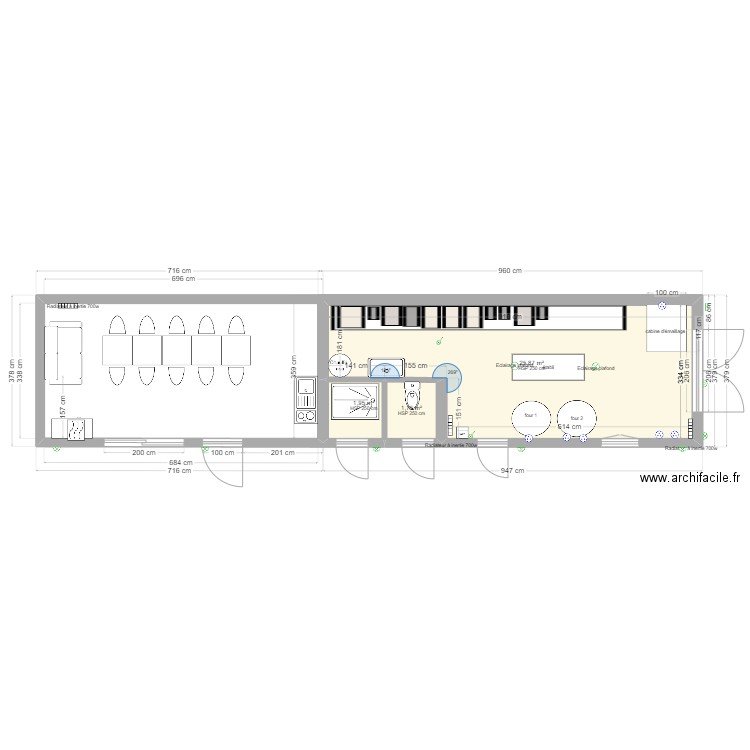 ATELIER SOPHIE projet 2. Plan de 3 pièces et 30 m2