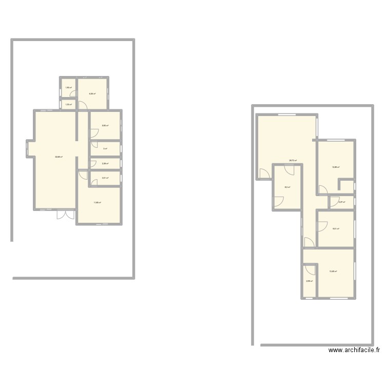 ytreza. Plan de 16 pièces et 147 m2