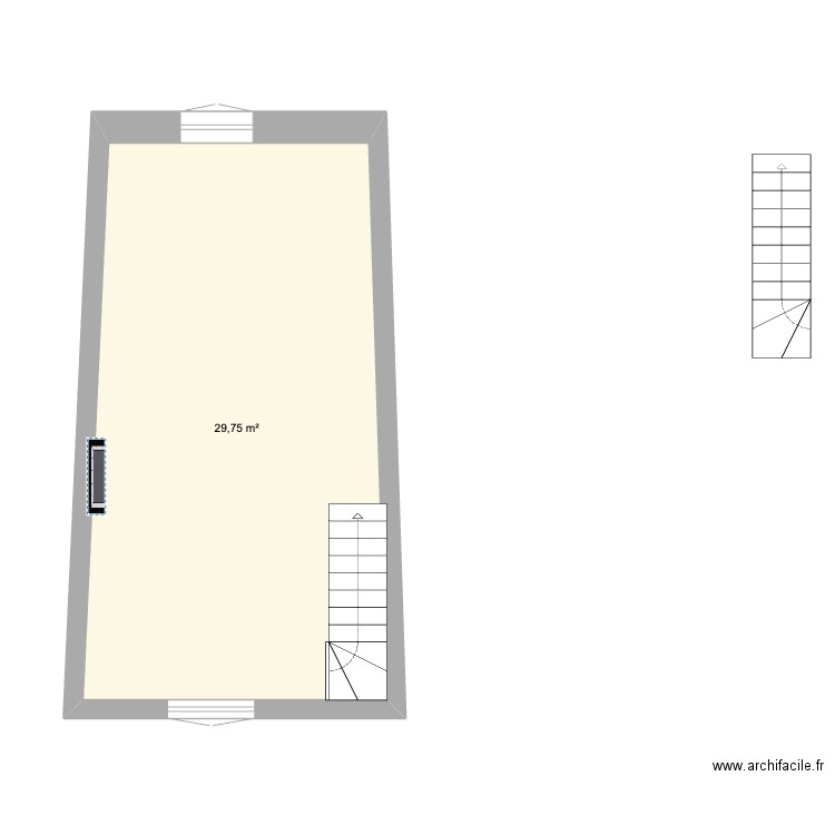 felletin niveau 1 vide 2. Plan de 1 pièce et 30 m2