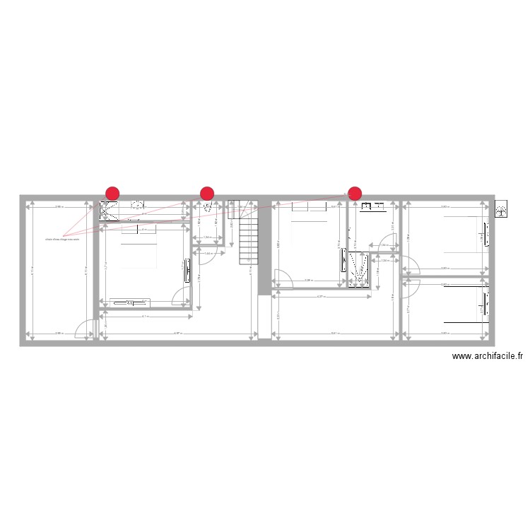 DUCLOS DAVID ETAGE. Plan de 9 pièces et 116 m2