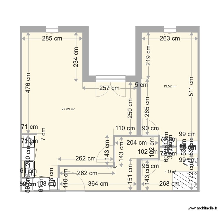 Mas des Oliviers 1. Plan de 6 pièces et 53 m2