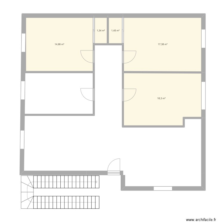 oussama. Plan de 5 pièces et 51 m2