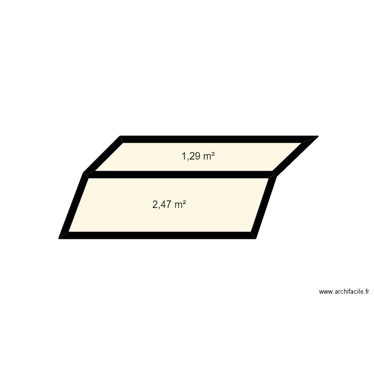 escalier . Plan de 2 pièces et 4 m2