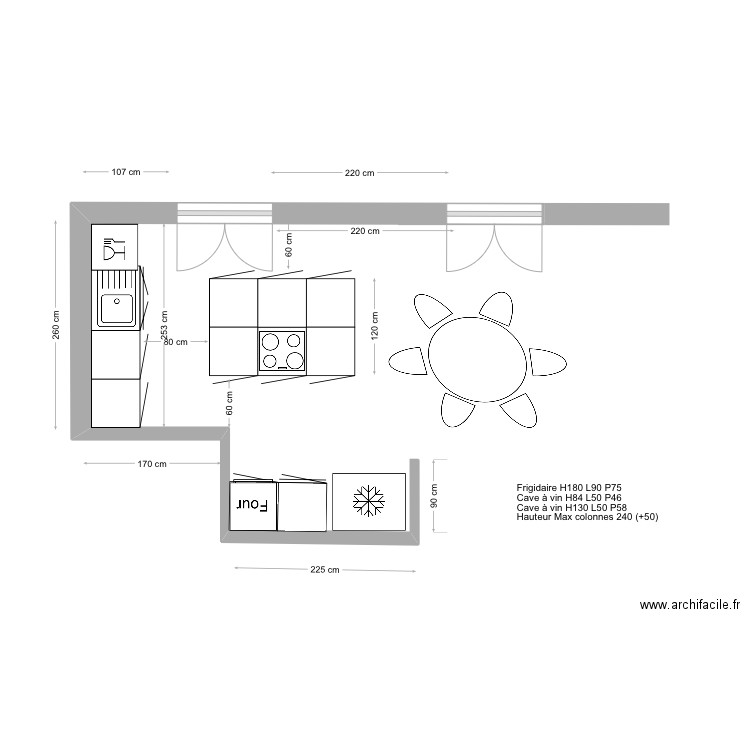 TAMARISSIERE cuisine Aménagement. Plan de 0 pièce et 0 m2