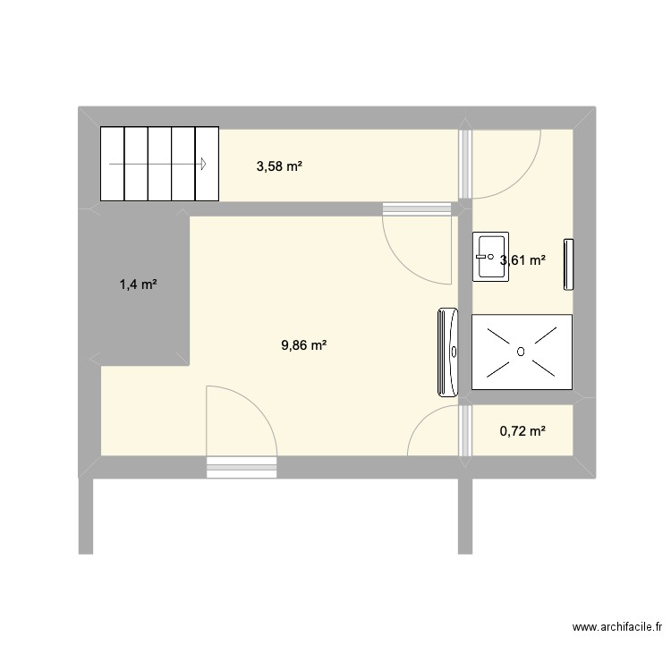 VIDE R+1 CAB NEW VAL EOL. Plan de 5 pièces et 19 m2