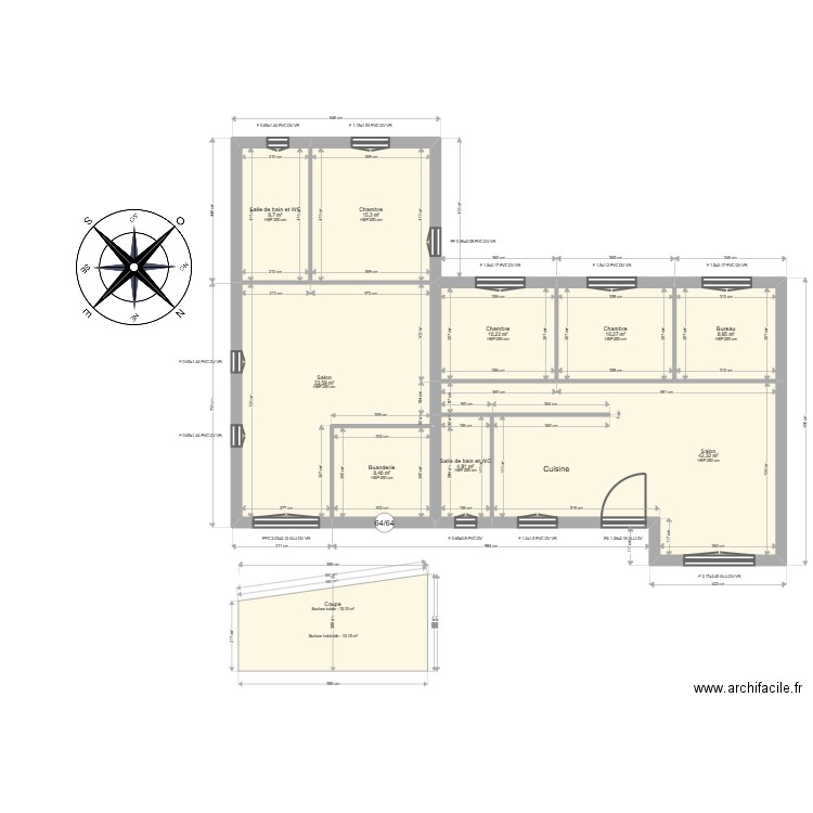  ML25002974  GHARES. Plan de 9 pièces et 143 m2