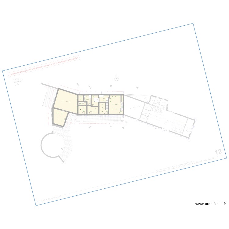 RDC. Plan de 25 pièces et 479 m2