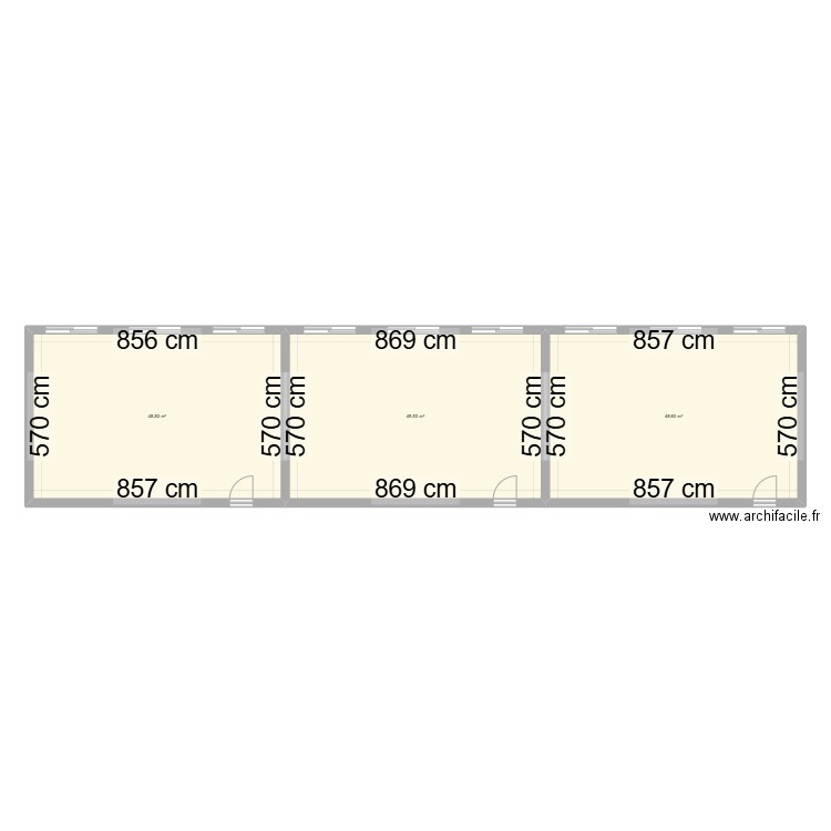 Trabajo geometria. Plan de 3 pièces et 147 m2