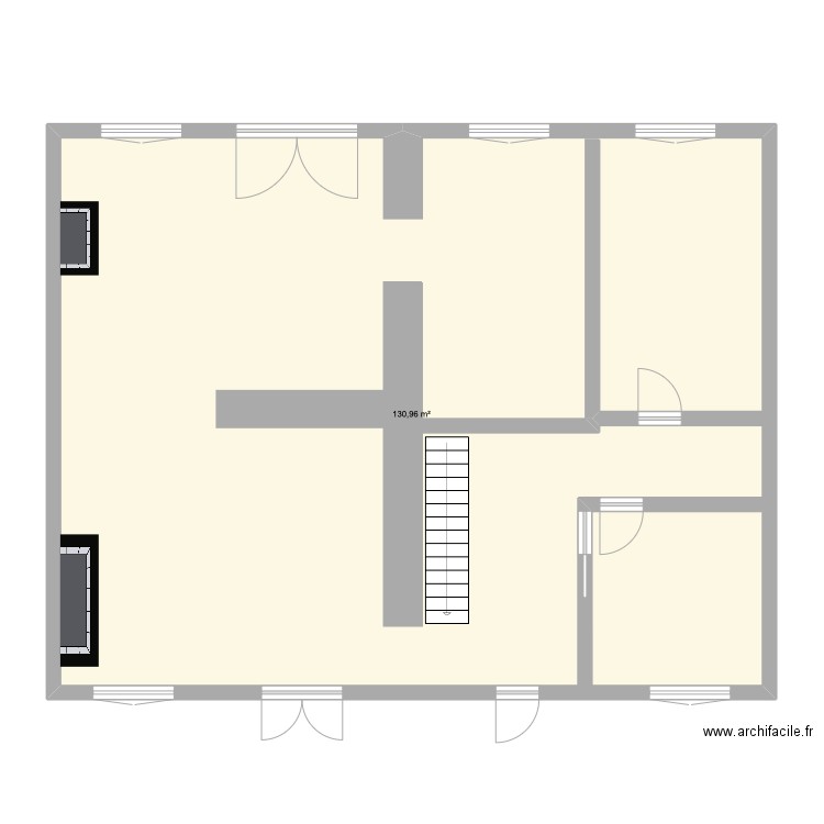 maison. Plan de 1 pièce et 131 m2