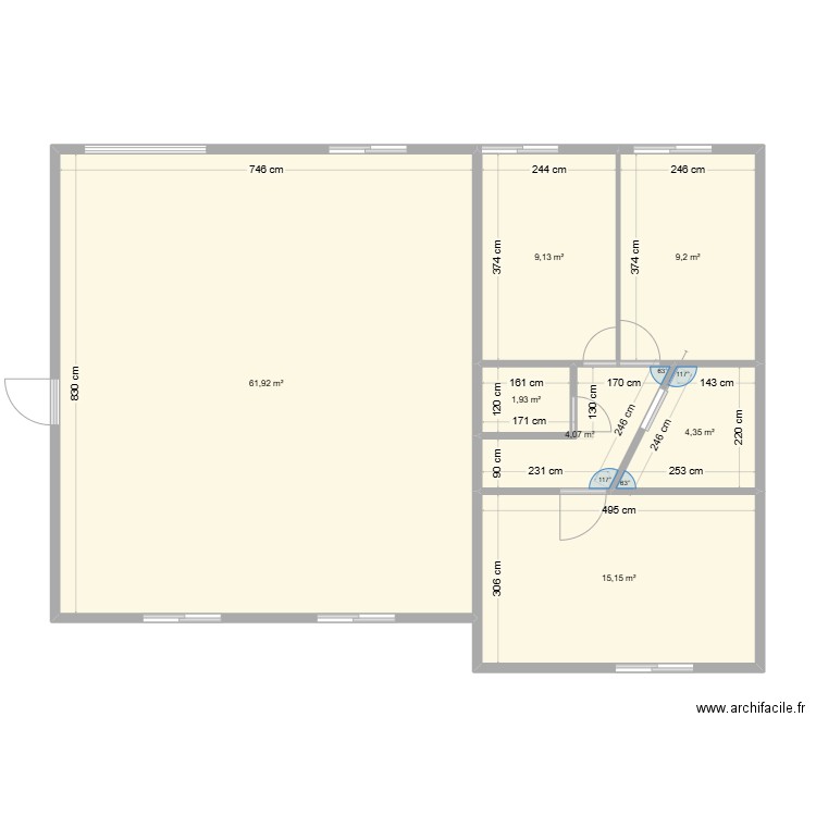 MAISON 1. Plan de 7 pièces et 106 m2