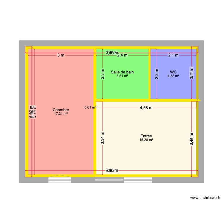 FRANCAL. Plan de 5 pièces et 43 m2