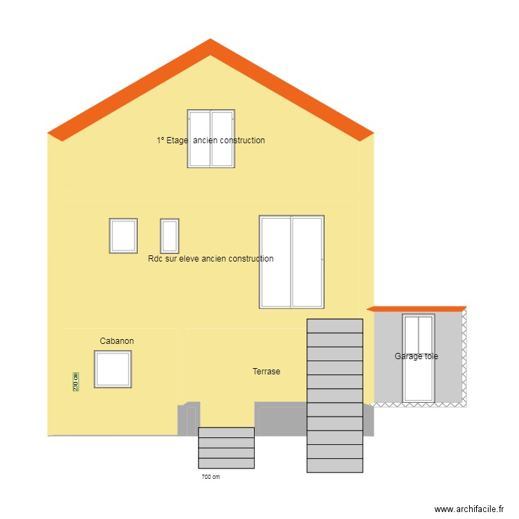 plan de façade esc. Plan de 10 pièces et 88 m2