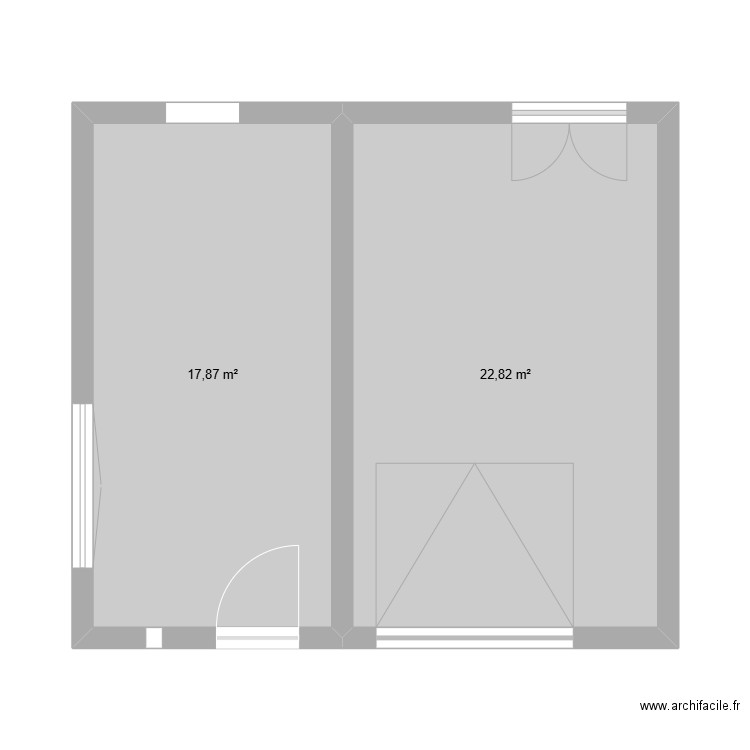 Garage. Plan de 2 pièces et 41 m2