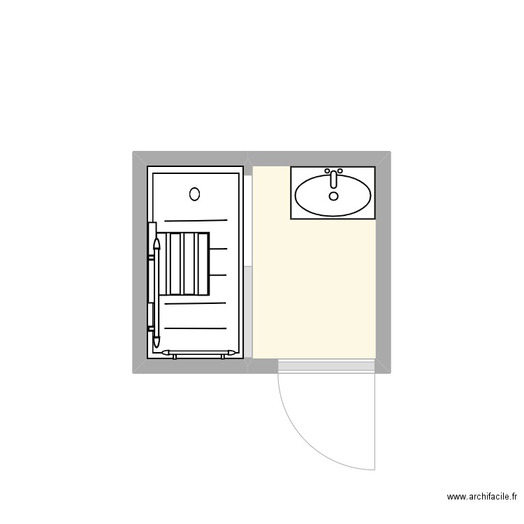 HAUT... Julie. Plan de 2 pièces et 2 m2