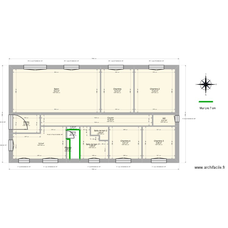 ML25000833. Plan de 14 pièces et 117 m2