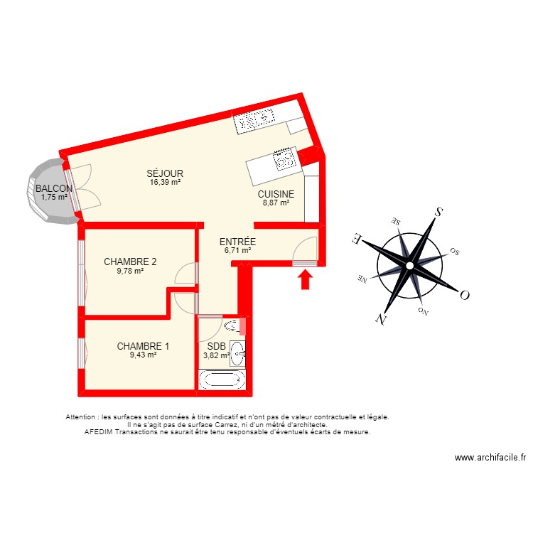 BI 24799 - . Plan de 10 pièces et 67 m2