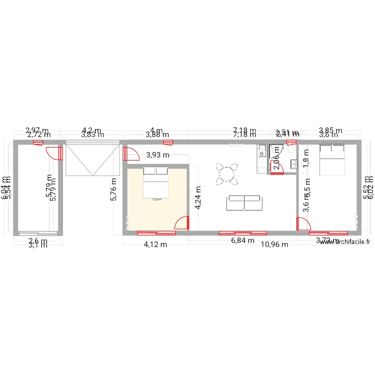 Maizilly dependance 2. Plan de 1 pièce et 15 m2