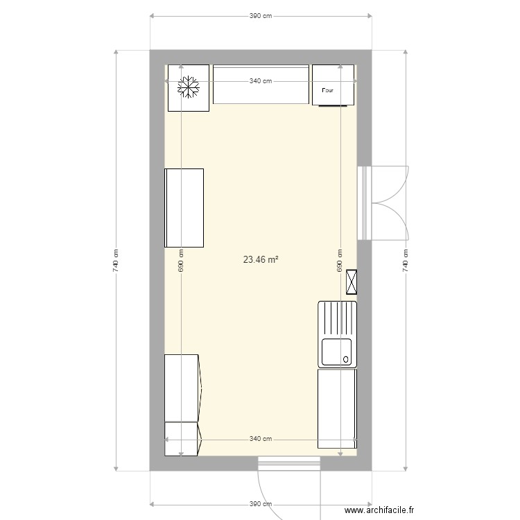 SALLE DES FETE DOMAIZE . Plan de 1 pièce et 23 m2