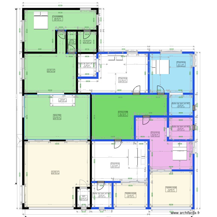  FACADE ENTRER ROUTE. Plan de 39 pièces et 627 m2