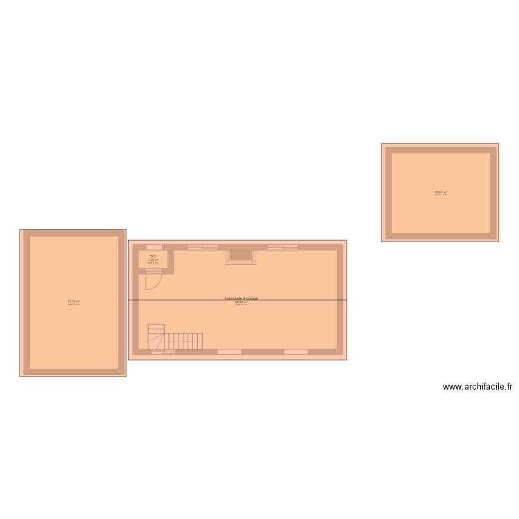 3è version loft. Plan de 4 pièces et 100 m2