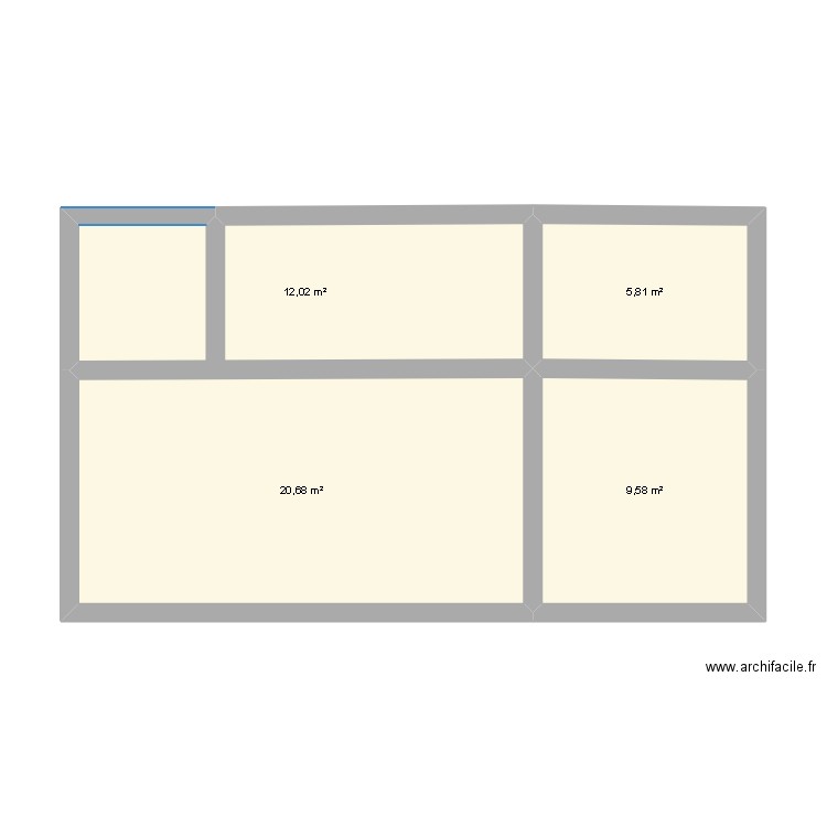 example. Plan de 4 pièces et 48 m2