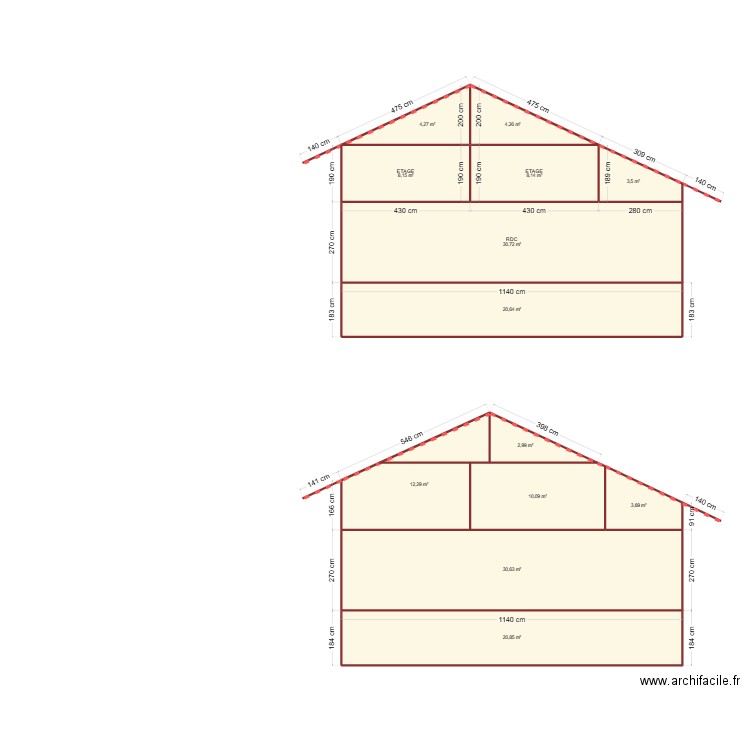 villard_ pignon. Plan de 13 pièces et 160 m2