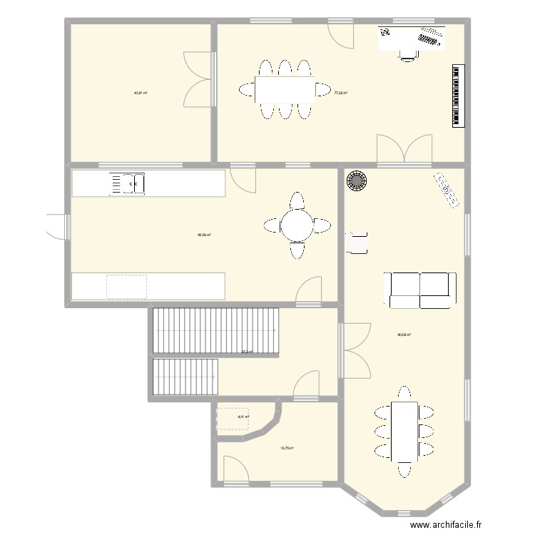 Maison Rix. Plan de 7 pièces et 348 m2