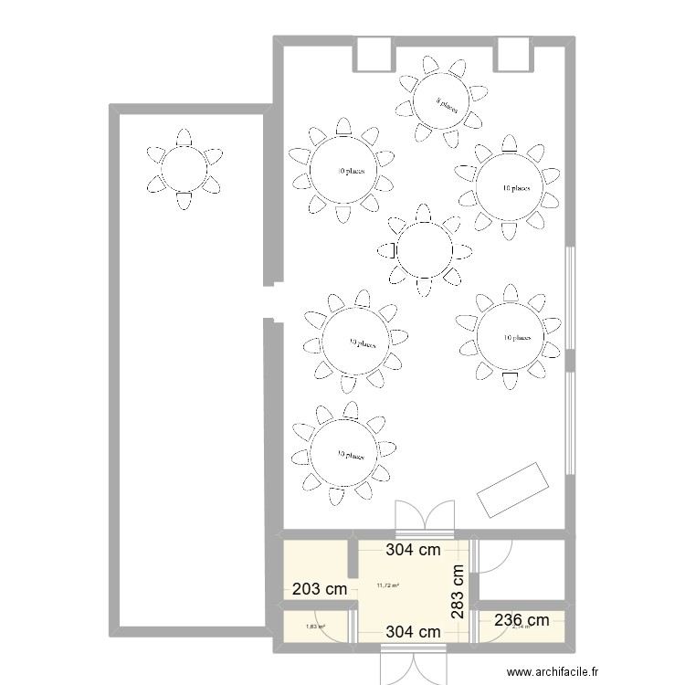 plan mariage. Plan de 5 pièces et 17 m2