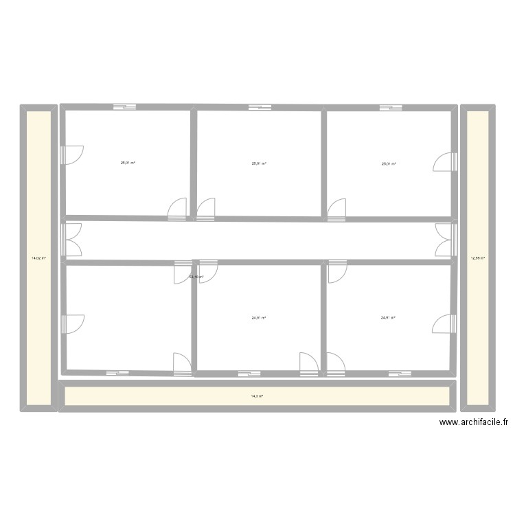 En Bas. Plan de 9 pièces et 219 m2